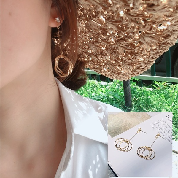 Bulk Jewelry Wholesale gold alloy water drill earrings JDC-ES-RL074 Wholesale factory from China YIWU China