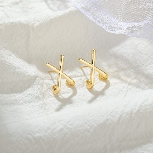 Bulk Jewelry Wholesale gold alloy x Earrings JDC-ES-bq126 Wholesale factory from China YIWU China