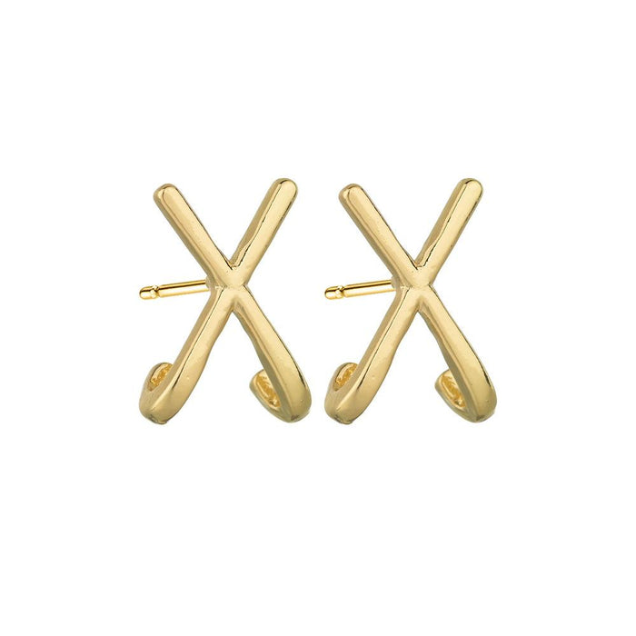 Bulk Jewelry Wholesale gold alloy x Earrings JDC-ES-bq126 Wholesale factory from China YIWU China