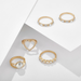 Bulk Jewelry Wholesale gold alloy zircon-encrusted diamond heart-shaped ring 5-piece set JDC-RS-C148 Wholesale factory from China YIWU China