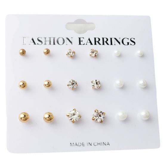 Bulk Jewelry Wholesale gold alloy zircon pearl earrings JDC-ES-RL041 Wholesale factory from China YIWU China