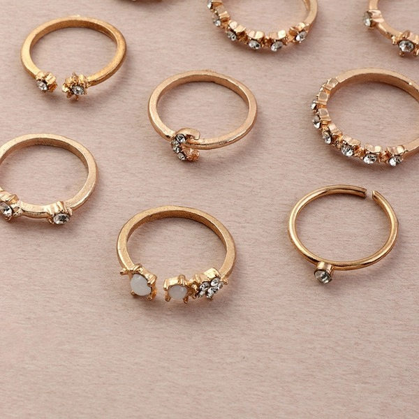 Bulk Jewelry Wholesale gold alloy zircon ring JDC-RS-e087 Wholesale factory from China YIWU China