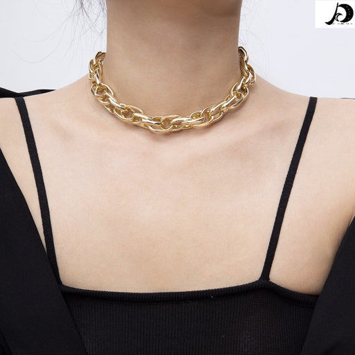 Bulk Jewelry Wholesale gold aluminum twist chain necklace for women JDC-NE-KunJ060 Wholesale factory from China YIWU China