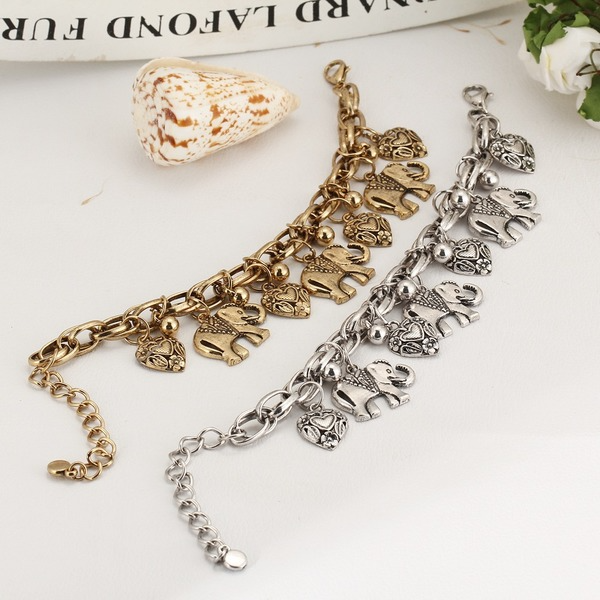Bulk Jewelry Wholesale gold antique carved elephant anklet JDC-AS-F324 Wholesale factory from China YIWU China