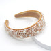 Wholesale Gold Baroque Hand Inlaid Pearl Headband JDC-HD-Yangq005 Headband 艳茜 Hand nailed pearl 4.0 Wholesale Jewelry JoyasDeChina Joyas De China