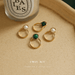 Wholesale Gold Beads Malachite Titanium Steel Rings JDC-RS-YWL009 Rings 丽轶 Wholesale Jewelry JoyasDeChina Joyas De China