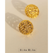 Wholesale Gold Brass Gold Plated Round Stud Earrings Vintage Cutout JDC-ES-BaoLi007 Earrings 宝莉 Wholesale Jewelry JoyasDeChina Joyas De China