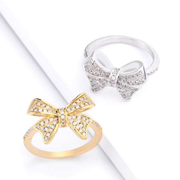 Bulk Jewelry Wholesale gold brass white steel bow Rings JDC-RS-AS165 Wholesale factory from China YIWU China