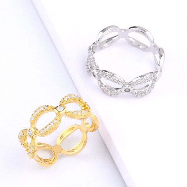 Bulk Jewelry Wholesale gold brass white steel twisted Rings JDC-RS-AS082 Wholesale factory from China YIWU China