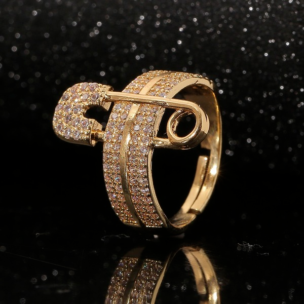 Wholesale gold brooch copper inlaid zircon Rings JDC-RS-HX135 Rings JoyasDeChina Wholesale Jewelry JoyasDeChina Joyas De China
