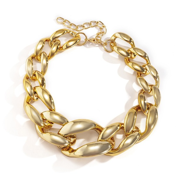 Bulk Jewelry Wholesale gold CCB thick chain geometric necklace female JDC-NE-KunJ066 Wholesale factory from China YIWU China