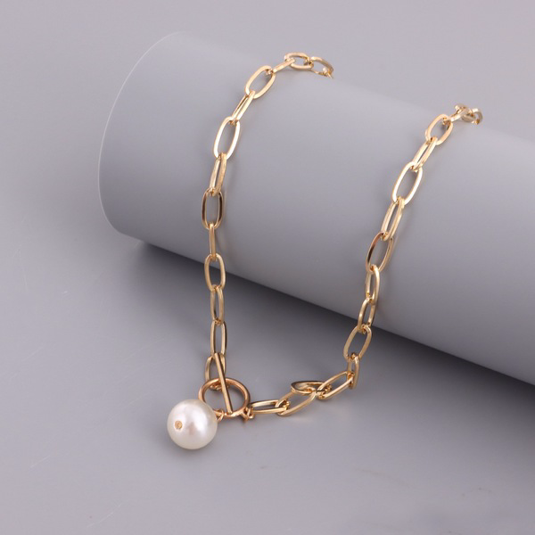 Wholesale gold chain pearl pendant alloy necklaces JDC-NE-ZW018 necklaces JoyasDeChina Wholesale Jewelry JoyasDeChina Joyas De China