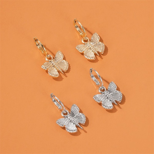 Wholesale gold color electroplating alloy butterfly earrings JDC-ES-GSD117 Earrings JoyasDeChina Wholesale Jewelry JoyasDeChina Joyas De China