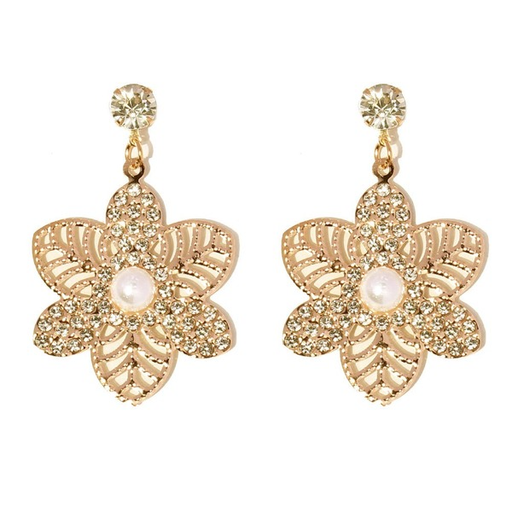 Wholesale gold color flower metal earrings JDC-ES-TC212 Earrings JoyasDeChina Wholesale Jewelry JoyasDeChina Joyas De China