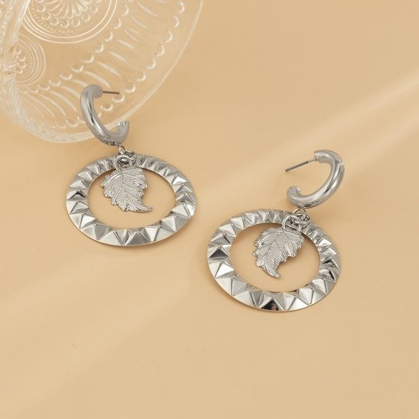 Wholesale gold color leaf iron earrings JDC-ES-DN023 Earrings 道妮 Wholesale Jewelry JoyasDeChina Joyas De China