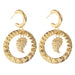 Wholesale gold color leaf iron earrings JDC-ES-DN023 Earrings 道妮 gold Wholesale Jewelry JoyasDeChina Joyas De China