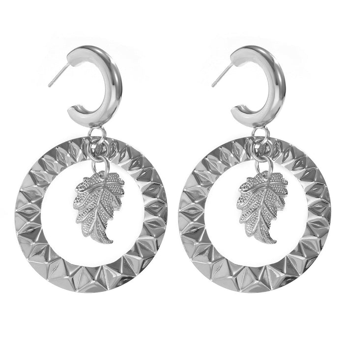 Wholesale gold color leaf iron earrings JDC-ES-DN023 Earrings 道妮 white k Wholesale Jewelry JoyasDeChina Joyas De China