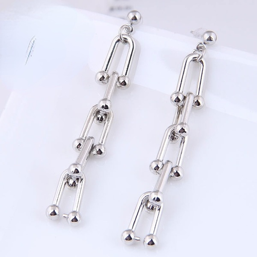 Wholesale gold color silver color chain alloy earrings JDC-ES-WY090 Earrings JoyasDeChina silver Wholesale Jewelry JoyasDeChina Joyas De China