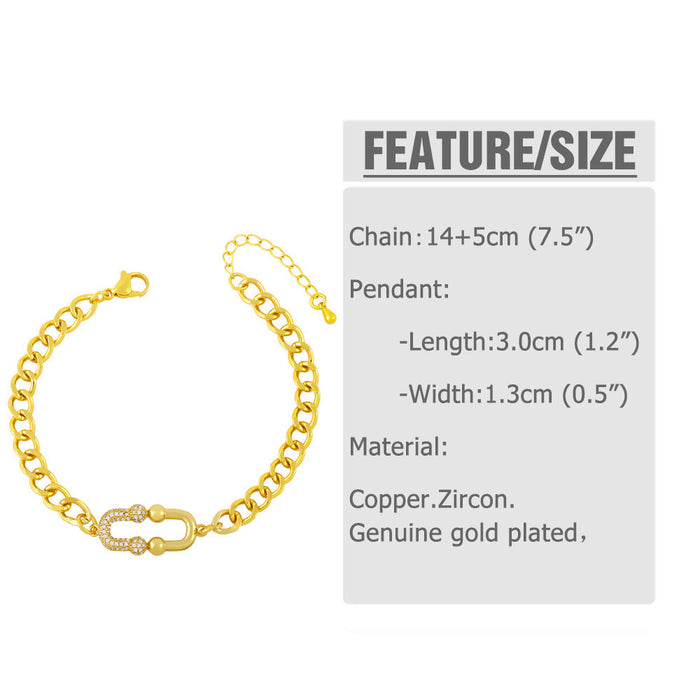 Wholesale Gold Color Zircon Copper Plated 18k Gold Bracelet JDC-BT-AS-013 Bracelet 翱�N Wholesale Jewelry JoyasDeChina Joyas De China