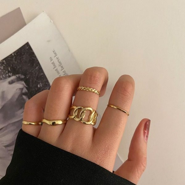 Bulk Jewelry Wholesale gold cool retro joint geometric alloy ring JDC-RS-F369 Wholesale factory from China YIWU China