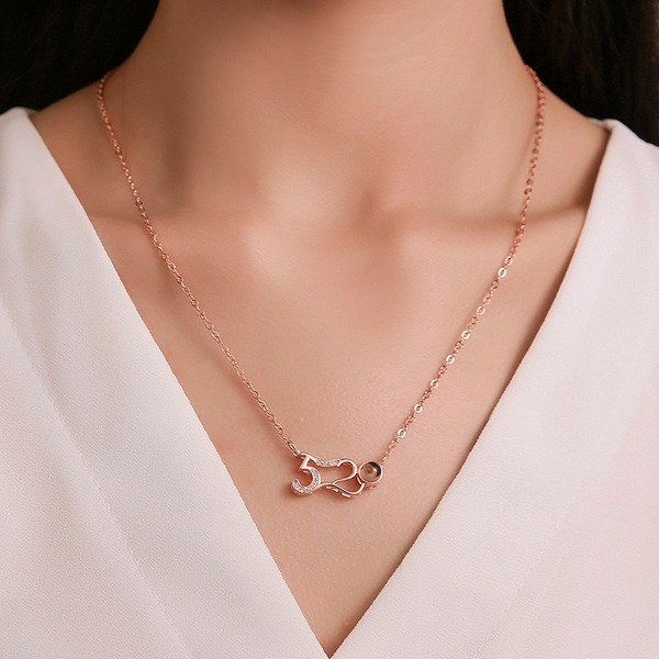 Bulk Jewelry Wholesale gold copper 100 languages I love you necklace JDC-NE-D612 Wholesale factory from China YIWU China