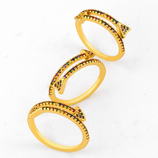 Bulk Jewelry Wholesale gold copper arrow Rings JDC-RS-AS154 Wholesale factory from China YIWU China