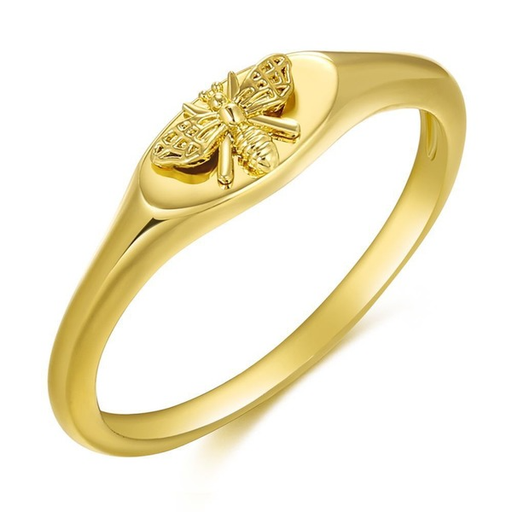 Bulk Jewelry Wholesale gold copper bee stamp ring JDC-RS-D043 Wholesale factory from China YIWU China