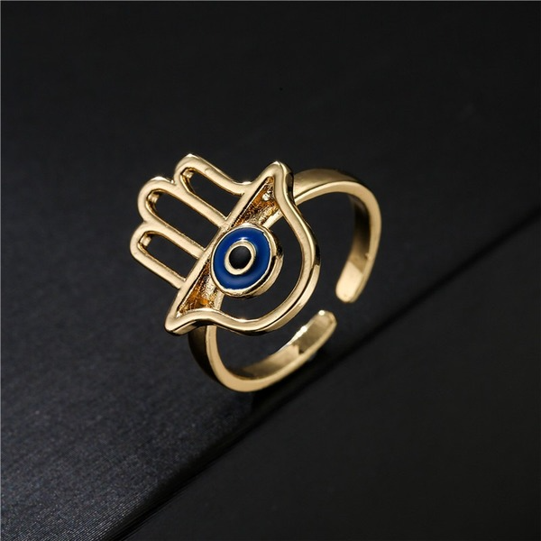 Bulk Jewelry Wholesale gold copper blue drops of oil devil's eye Rings JDC-RS-ag058 Wholesale factory from China YIWU China