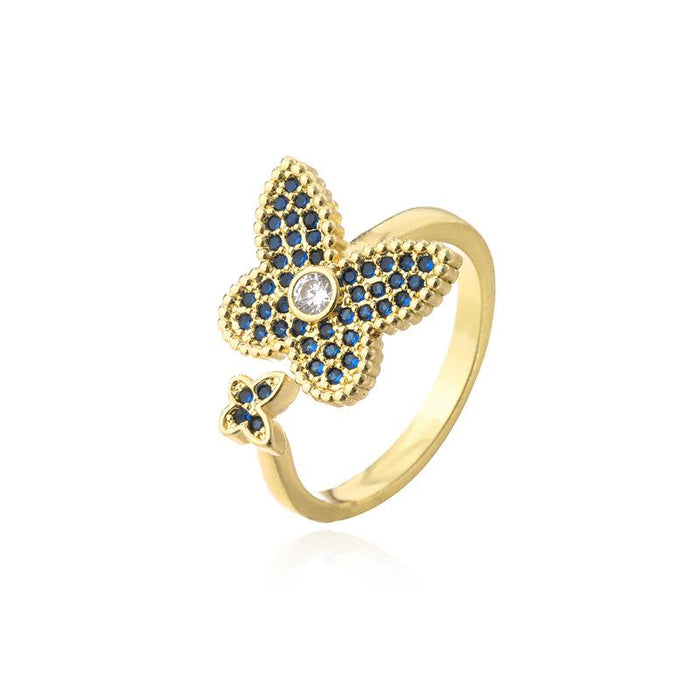 Bulk Jewelry Wholesale gold copper butterfly ring JDC-RS-ag014 Wholesale factory from China YIWU China