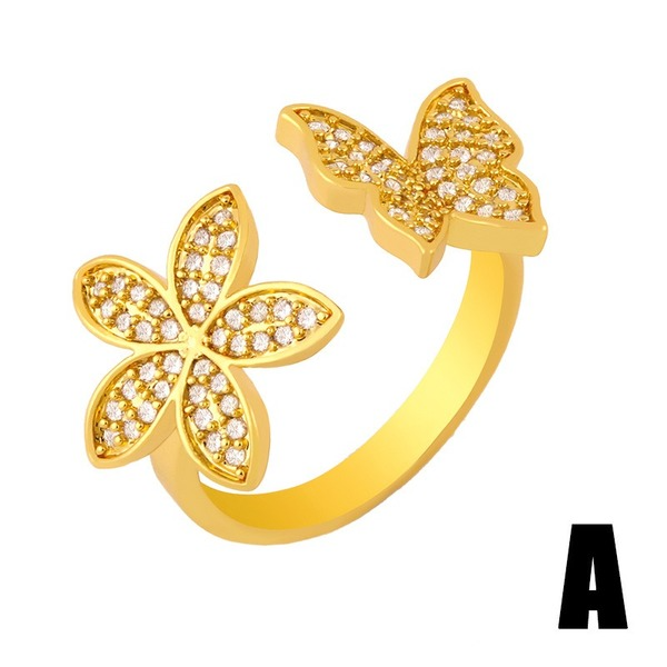 Bulk Jewelry Wholesale gold copper butterfly Rings JDC-RS-AS103 Wholesale factory from China YIWU China