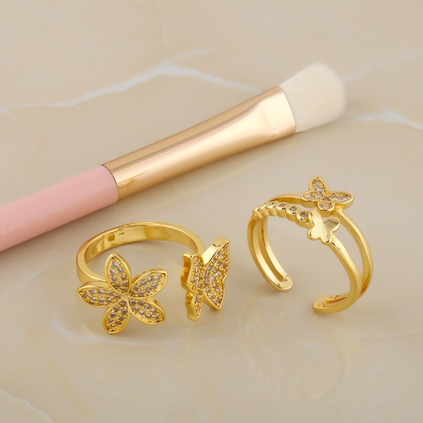 Bulk Jewelry Wholesale gold copper butterfly Rings JDC-RS-AS103 Wholesale factory from China YIWU China