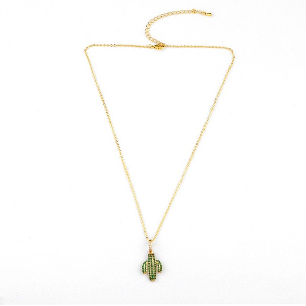 Bulk Jewelry Wholesale gold copper cactus Necklaces JDC-NE-AS246 Wholesale factory from China YIWU China