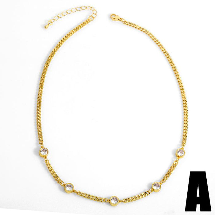Bulk Jewelry Wholesale gold copper chain stitching Necklaces JDC-NE-AS220 Wholesale factory from China YIWU China