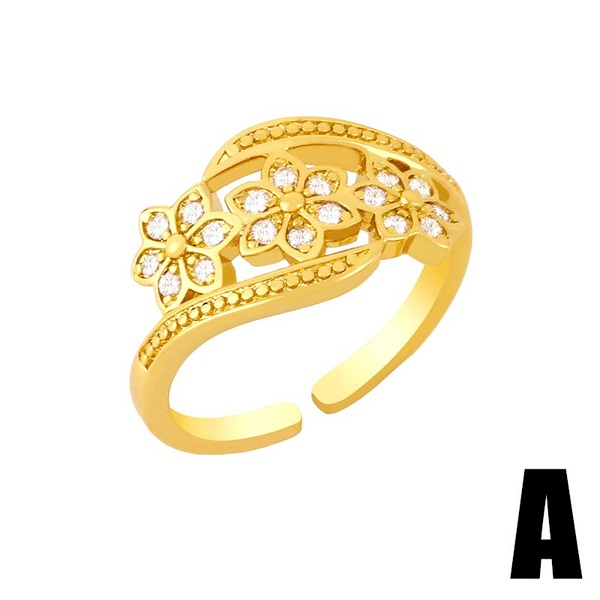 Bulk Jewelry Wholesale gold copper clover ring JDC-RS-AS007 Wholesale factory from China YIWU China