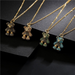 Bulk Jewelry Wholesale gold copper colorful Cute Cartoon Bear micro inlaid Necklaces JDC-NE-ag039 Wholesale factory from China YIWU China