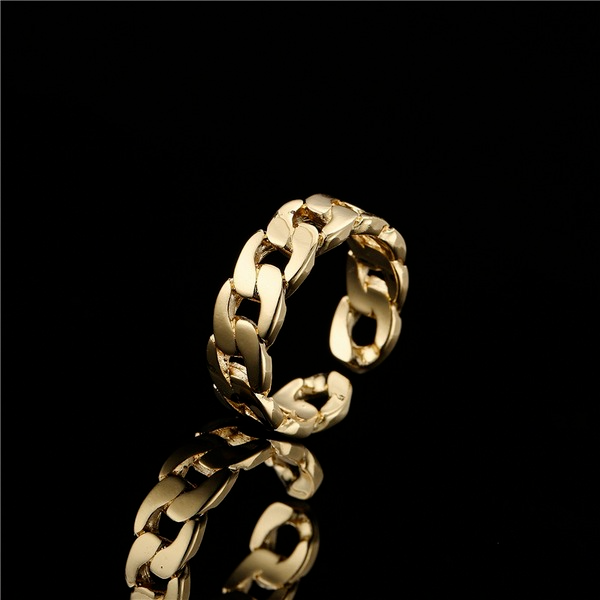 Bulk Jewelry Wholesale gold copper Cuban chain Rings JDC-RS-ag083 Wholesale factory from China YIWU China