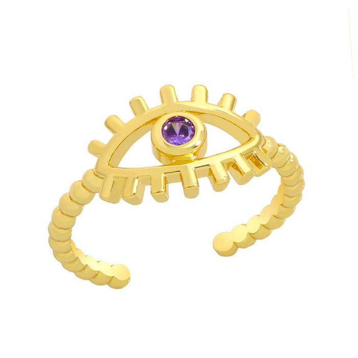 Bulk Jewelry Wholesale gold copper demon eye rings JDC-RS-AS006 Wholesale factory from China YIWU China