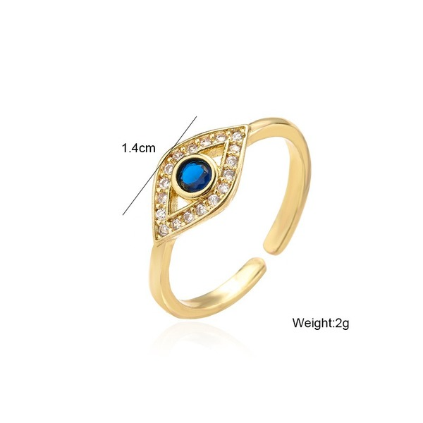 Bulk Jewelry Wholesale gold copper devil's eye opening ring JDC-RS-ag008 Wholesale factory from China YIWU China