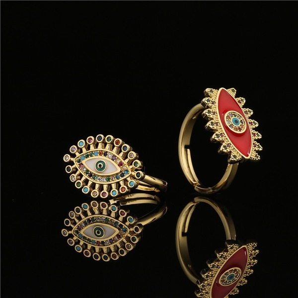 Bulk Jewelry Wholesale gold copper devil's eye Rings JDC-RS-ag027 Wholesale factory from China YIWU China