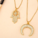 Bulk Jewelry Wholesale gold copper diamond moon Necklaces JDC-NE-AS227 Wholesale factory from China YIWU China