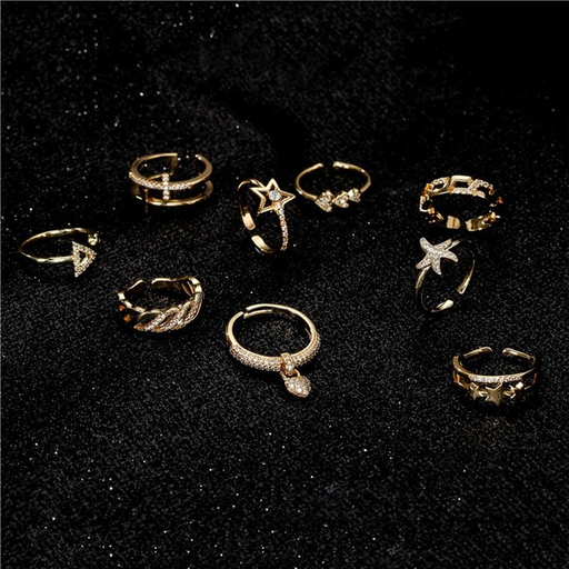 Bulk Jewelry Wholesale gold copper double cross opening Rings JDC-RS-ag054 Wholesale factory from China YIWU China