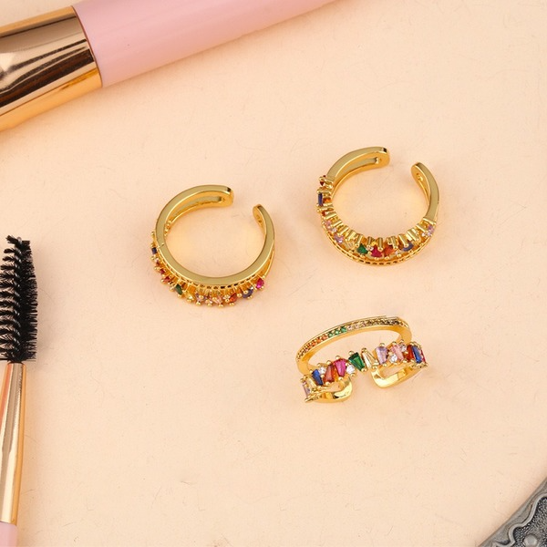 Bulk Jewelry Wholesale gold copper double-layer open ring JDC-RS-AS014 Wholesale factory from China YIWU China