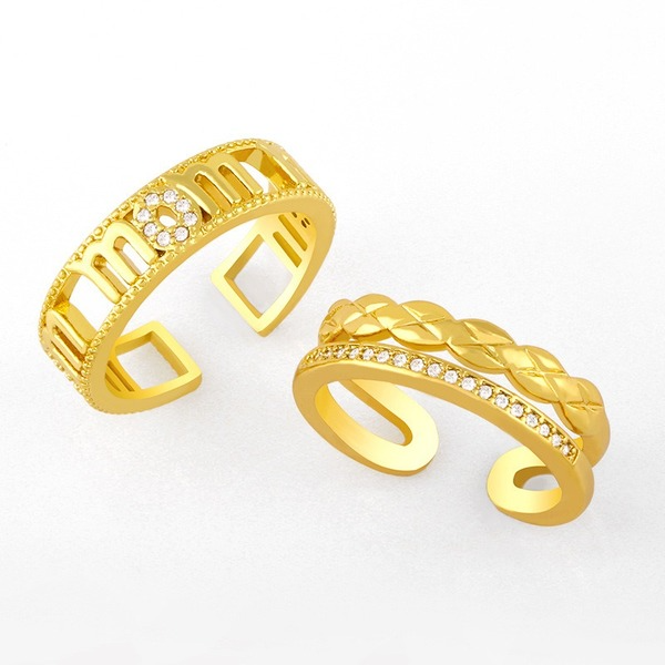 Bulk Jewelry Wholesale gold copper double-layer Rings JDC-RS-AS093 Wholesale factory from China YIWU China