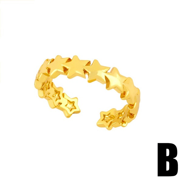 Bulk Jewelry Wholesale gold copper double smiley face ring JDC-RS-AS021 Wholesale factory from China YIWU China