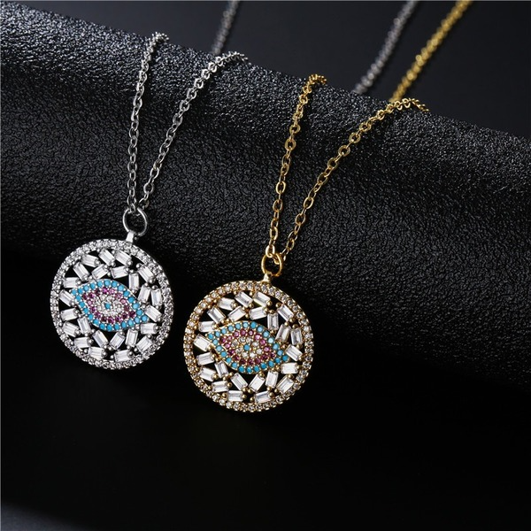 Bulk Jewelry Wholesale gold copper evil eyes Necklaces JDC-NE-ag015 Wholesale factory from China YIWU China