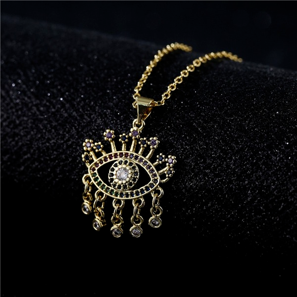 Bulk Jewelry Wholesale gold copper evil eyes Necklaces JDC-NE-ag020 Wholesale factory from China YIWU China