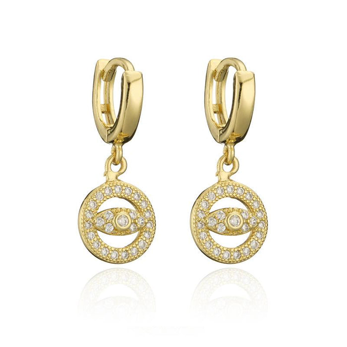 Wholesale gold copper eye earrings JDC-ES-ag049 Earrings JoyasDeChina 40907 Wholesale Jewelry JoyasDeChina Joyas De China