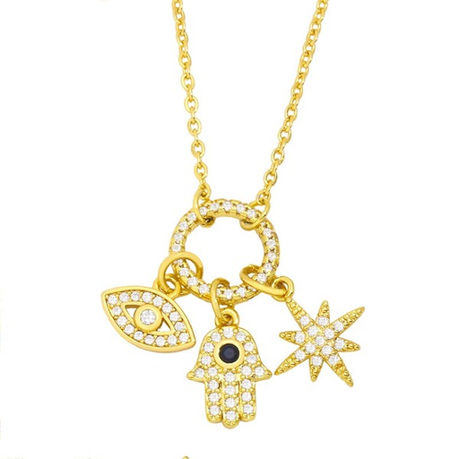 Bulk Jewelry Wholesale gold copper eye star mans Necklaces JDC-NE-AS219 Wholesale factory from China YIWU China