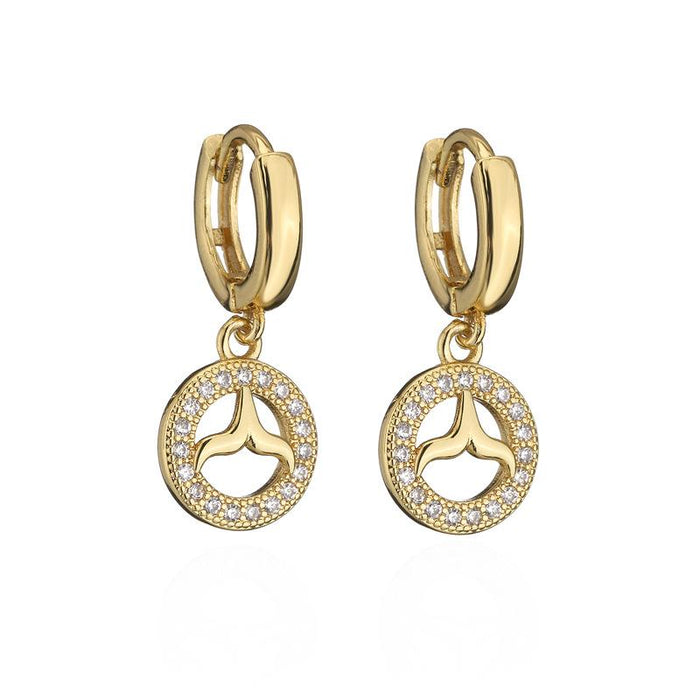Wholesale gold copper fishtail Earrings JDC-ES-ag028 Earrings JoyasDeChina 40898 Wholesale Jewelry JoyasDeChina Joyas De China