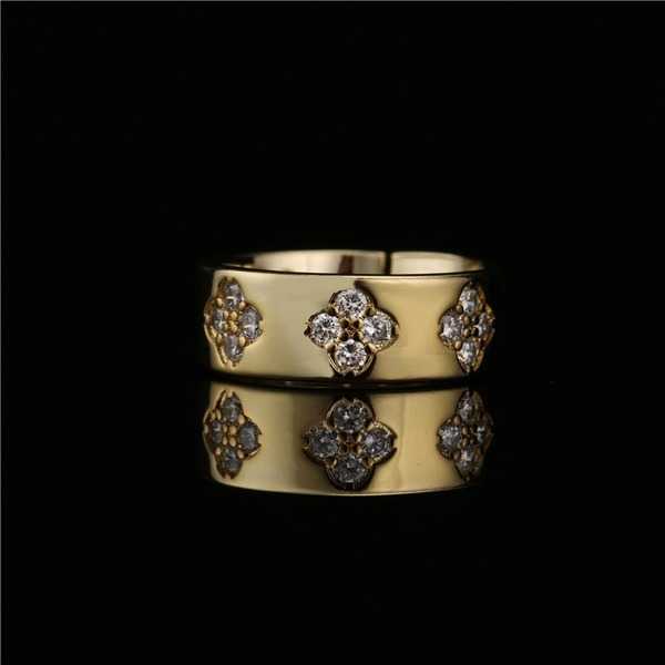 Bulk Jewelry Wholesale gold copper flower opening Rings JDC-RS-ag079 Wholesale factory from China YIWU China